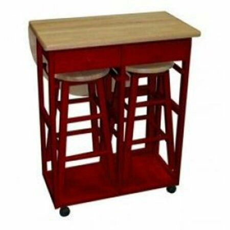 DAPHNES DINNETTE Breakfast cart with drop-leaf table  Red DA2691148